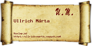 Ullrich Márta névjegykártya